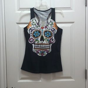 Racer Back Sugar Skull Tank Top